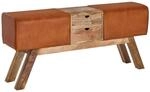 WOHNLING WL6.481 Design Turnbock Sitzbank aus Echtleder mit Schubladen...