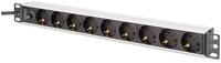 Digitus DN-95437 Stromverteilereinheit (PDU) 9 AC-Ausg&auml;nge 1U Schwarz, Silber