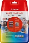 Canon CLI-526 Druckerpatronen Value Pack - 1 x schwarz / je 1 x CMY + 50 Blatt