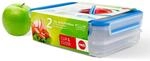 emsa Frischhaltedosen CLIP & CLOSE 7.7 cm hoch 2x 0,6 l transparent, blau