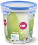 emsa Frischhaltedose CLIP & CLOSE 16.3 cm hoch 2,0 l transparent, blau