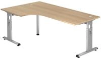 HAMMERBACHER VOS82/E/S h&ouml;henverstellbarer Schreibtisch 65 - 85 cm Silber / silber