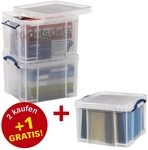 Really Useful Box Aufbewahrungsboxen 3x 35,0 l transparent 48,0 x 39,0 x 31,0 cm +