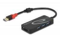 DeLOCK Externer USB 3.2 Hub USB Type-A zu USB Type-A / 2 Slot Card Reader