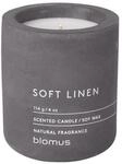 blomus SOFT LINEN Duftkerze 8 cm grau