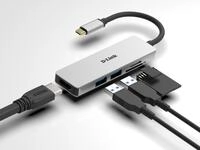 D-Link 5-In-1 USB-C Hub mit HDMI/Kartenleser und USB-C Thunderbolt 3