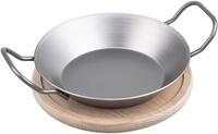 chg Servierpfanne mit Holzuntersetzer ca. 0,6 l silber