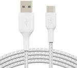 Belkin BoostCharge geflochtenes 2 m USB-C/USB-A Kabel, wei&szlig;