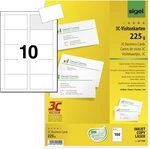 SIGEL Visitenkarten 225 g/m&sup2; satiniert hochwei&szlig;