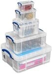 Really Useful Box Aufbewahrungsboxen-Set 32,3 l - 39,0 x 48,0 x 20,0 cm transparent