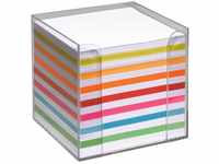 folia Zettelbox transparent inkl. Notizzettel farbig sortiert - 700 Stück 9903