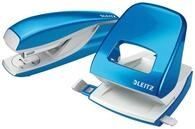LEITZ Locher und Heftger&auml;te Set blau-metallic