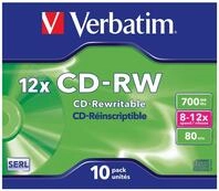 Verbatim CD-RW 700MB 8-12x 10P Jewel Case