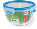 emsa Frischhaltedose CLIP & CLOSE 10 cm hoch 1,1 l transparent, blau