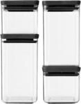 brabantia Vorratsdosen-Set 2x 0,7/2x 1,6 l transparent, schwarz
