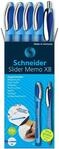 Schneider Kugelschreiber Slider Memo blau, 4 St. + GRATIS Schneider Kugelschreiber