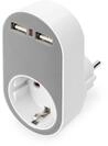 Digitus Universal Steckdosenadapter mit 2 x USB-A