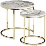 WOHNLING WL6.252 Design Beistelltisch 2er Set Wei&szlig; 80 cm x 80 cm x 45 cm