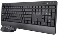 Trust Trezo Komfortables Set aus kabelloser Tastatur und Maus - Schwarz DE