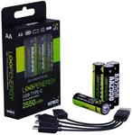 VERICO USB-Akkus mit Ladekabel LoopEnergy AA2550 Li-Ion Mignon AA 1700 mAh, 4 St.