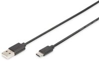 Digitus USB Type-C Verbindungskabel, Typ C auf A 480MB, 2.0 Version, schwarz