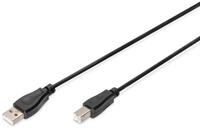Digitus USB Anschlusskabel, Typ A - B St/St, 1.8m, USB 2.0 geeignet, sw