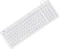 KeySonic KSK-6031INEL kabelgebundene Hygienetastatur - QWERTZ DE - wei&szlig;