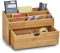 Zeller Schreibtisch-Organizer natur Bambus 6 F&auml;cher 25,4 x 12,5 x 15,0 cm