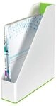 LEITZ Stehsammler WOW Duo Colour Polystyrol perlwei&szlig;/gr&uuml;n , DIN A4