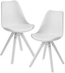 WOHNLING 2er Set Esszimmerstuhl Retro WL6.136 wei&szlig;