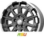 Brock B45 himalaya-grey front-poliert 7x17 ET46 - LK5/108 ML65.1 Alufelge grau