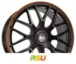 MAM GT1 matt black lip orange 9.5x19 ET42 - LK5/112 ML66.6 Alufelge orange