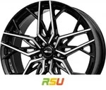 Brock B44 schwarz front-poliert 8x18 ET35 - LK5/100 ML63.4 Alufelge schwarz