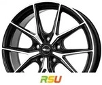 Brock B40 schwarz front-poliert 8x19 ET39 - LK5/100 ML63.4 Alufelge schwarz