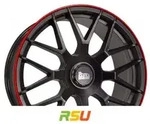 MAM GT1 matt black lip red 8.5x19 ET45 - LK5/100 ML66.6 Alufelge schwarz