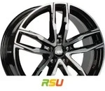 DBV Vienna II schwarz gl&auml;nzend front poliert 8.5x20 ET42 - LK5/112 ML70.1...