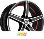 MAM OX-18 black front polish red inside 8.5x19 ET45 - LK5/112 ML66.6 Alufelge schwarz