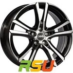 DBV Andorra schwarz gl&auml;nzend front poliert 6.5x16 ET40 - LK5/114.3 ML74.1 Alufelge