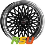 Borbet B black rim polished 7x17 ET25 - LK4/100 ML64 Alufelge schwarz