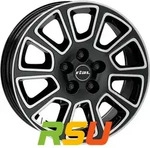 Rial Transporter 2 diamant-schwarz frontpoliert 7.5x18 ET52 - LK5/130 ML78.1 Alufelge