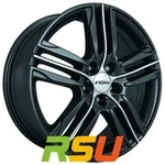 Ronal R57 mattschwarz-frontkopiert 7.5x17 ET45 - LK5/120 ML65.1 Alufelge schwarz