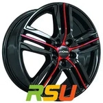 Ronal R57 jetblack-red spoke 7.5x19 ET55 - LK5/112 ML66.5 Alufelge rot