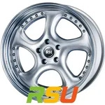 RH Alurad Turbo P silber Horn hochglanz poliert 9.5x18 ET50 - LK5/112 ML158 Alufelge