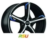 Ronal R62 Blue jetblack-matt-frontkopiert 7.5x18 ET35 - LK5/100 ML68 Alufelge schwarz