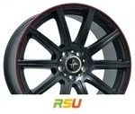 Keskin KT16 Dynamic matt black lip red 9.5x19 ET45 - LK5/112 ML66.6 Alufelge schwarz