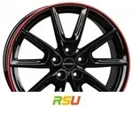 Borbet LX18 black glossy rim red 8x18 ET44 - LK5/112 ML57.1 Alufelge rot