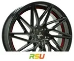 Keskin KT20 Future black painted red inside 8x18 ET45 - LK5/112 ML72.6 Alufelge rot
