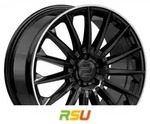 2DRV WH39 schwarz gl&auml;nzend lackiert mit hochglanzpoliertem Felgenbett 8.5x19...