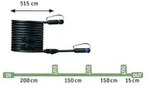 Paulmann 94596 Plug & Shine Kabel 5m 4 Ausg&auml;nge IP68 Schwarz