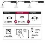 Paulmann 92477 LED Modul Einbauleuchte Easy Dim Choose Coin 3er-Set rund 51mm 3x6,5W